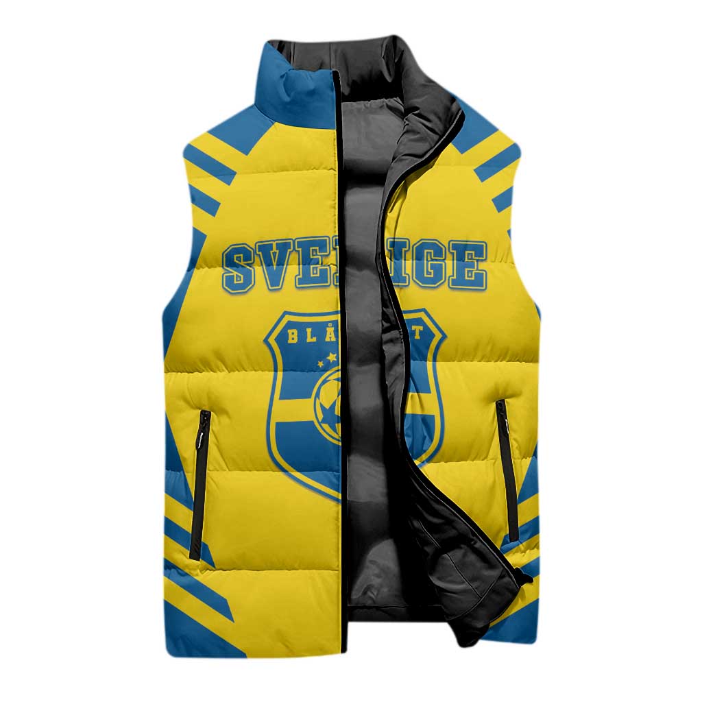 Custom Football 2026 Sweden Sleeveless Puffer Jacket Sverige Blagult Sporty Style