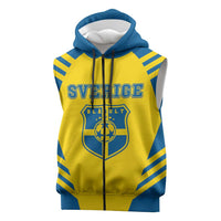 Custom Football 2026 Sweden Sleeveless Zip Hoodie Sverige Blagult Sporty Style