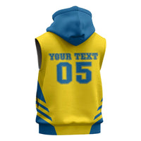 Custom Football 2026 Sweden Sleeveless Zip Hoodie Sverige Blagult Sporty Style