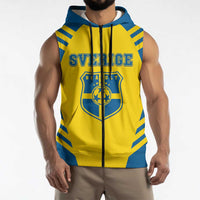 Custom Football 2026 Sweden Sleeveless Zip Hoodie Sverige Blagult Sporty Style