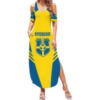 Custom Football 2026 Sweden Summer Maxi Dress Sverige Blagult Sporty Style