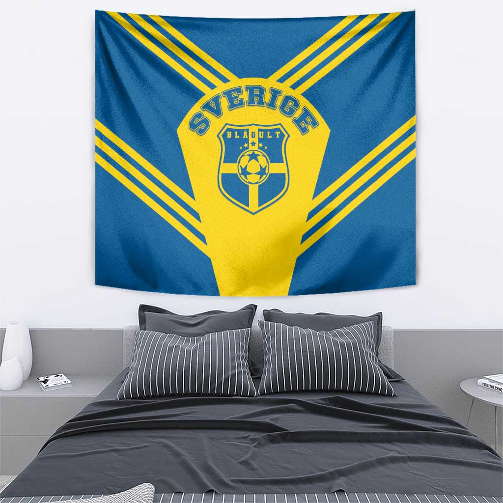 Football 2026 Sweden Tapestry Sverige Blagult Sporty Style
