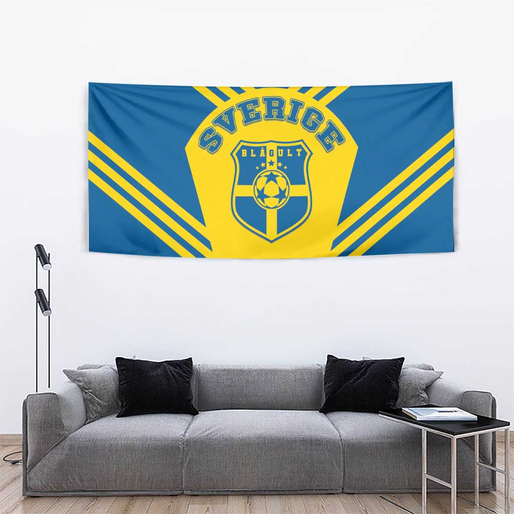Football 2026 Sweden Tapestry Sverige Blagult Sporty Style