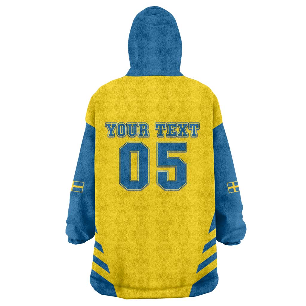 Custom Football 2026 Sweden Wearable Blanket Hoodie Sverige Blagult Sporty Style