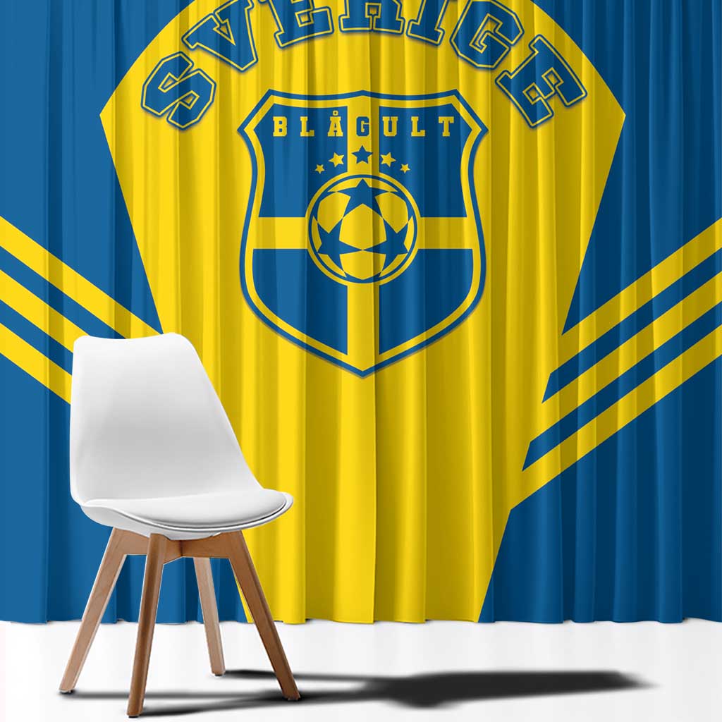 Football 2026 Sweden Window Curtain Sverige Blagult Sporty Style