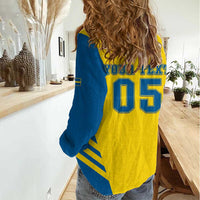Custom Football 2026 Sweden Women Casual Shirt Sverige Blagult Sporty Style