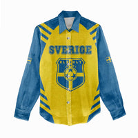 Custom Football 2026 Sweden Women Casual Shirt Sverige Blagult Sporty Style