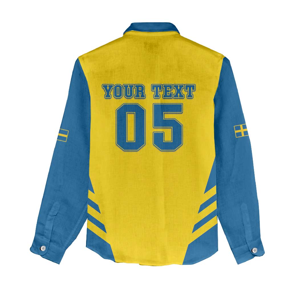 Custom Football 2026 Sweden Women Casual Shirt Sverige Blagult Sporty Style