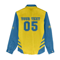 Custom Football 2026 Sweden Women Casual Shirt Sverige Blagult Sporty Style