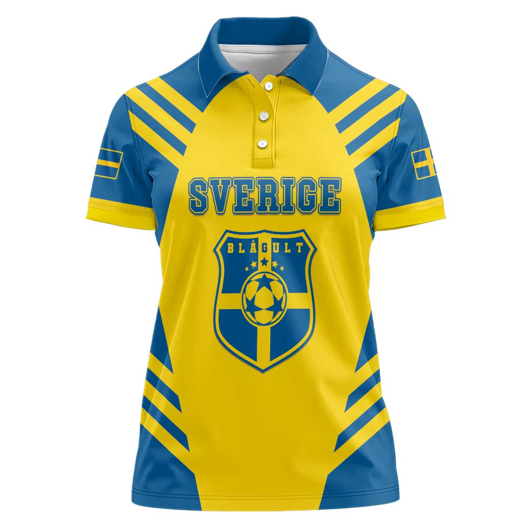 Custom Football 2026 Sweden Women Polo Shirt Sverige Blagult Sporty Style