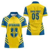 Custom Football 2026 Sweden Women Polo Shirt Sverige Blagult Sporty Style
