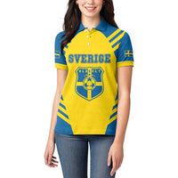 Custom Football 2026 Sweden Women Polo Shirt Sverige Blagult Sporty Style