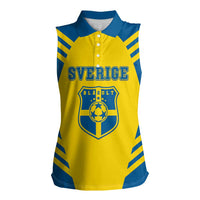 Custom Football 2026 Sweden Women Sleeveless Polo Shirt Sverige Blagult Sporty Style