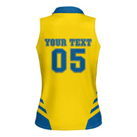 Custom Football 2026 Sweden Women Sleeveless Polo Shirt Sverige Blagult Sporty Style