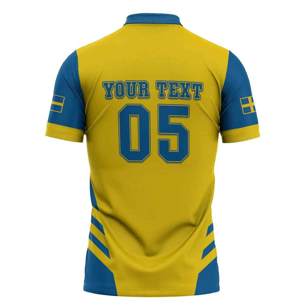 Custom Football 2026 Sweden Zipper Polo Shirt Sverige Blagult Sporty Style