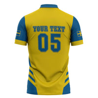Custom Football 2026 Sweden Zipper Polo Shirt Sverige Blagult Sporty Style
