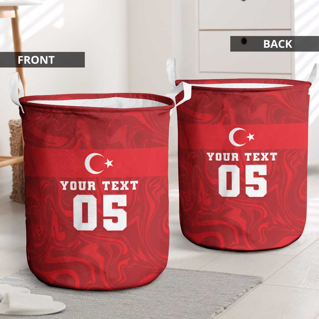 Custom Football 2026 Turkey Laundry Basket Crescent-Stars Simple Style