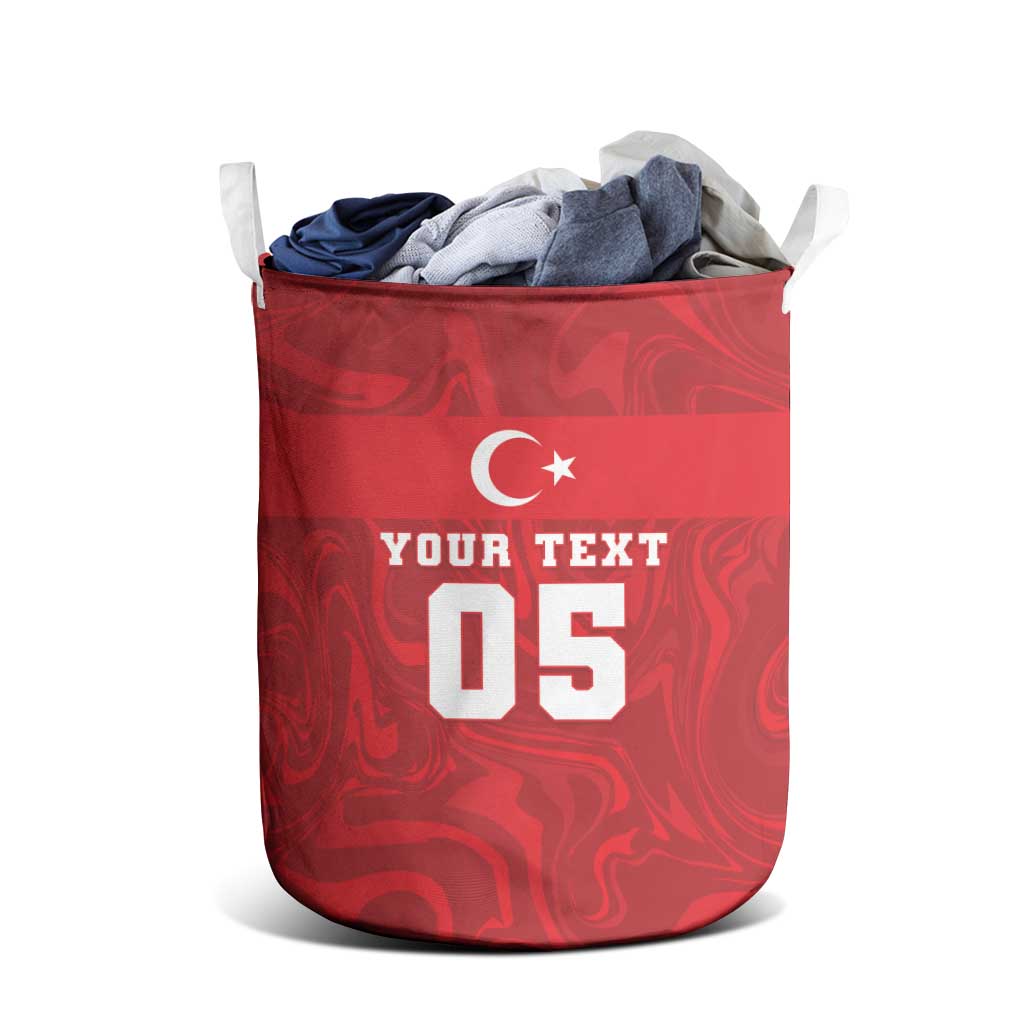 Custom Football 2026 Turkey Laundry Basket Crescent-Stars Simple Style