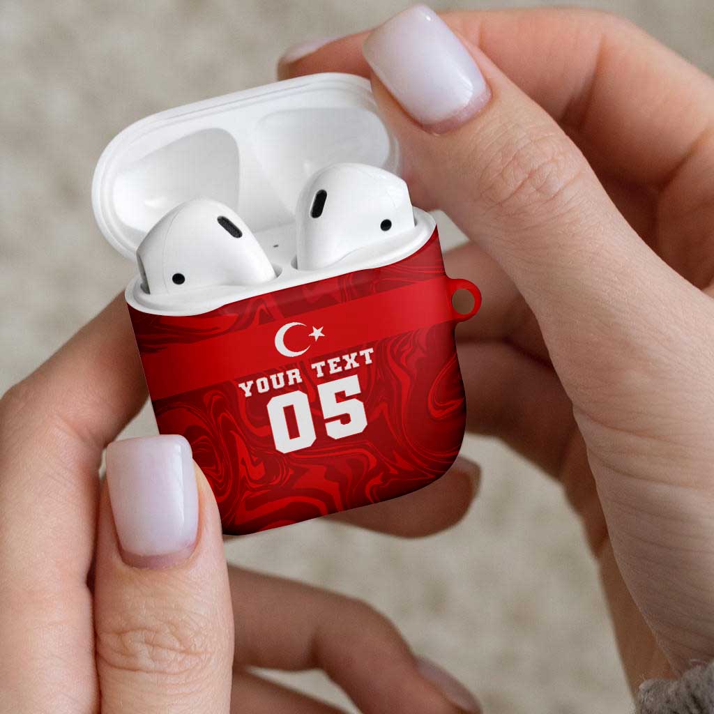Custom Football 2026 Turkey AirPods Case Crescent-Stars Simple Style