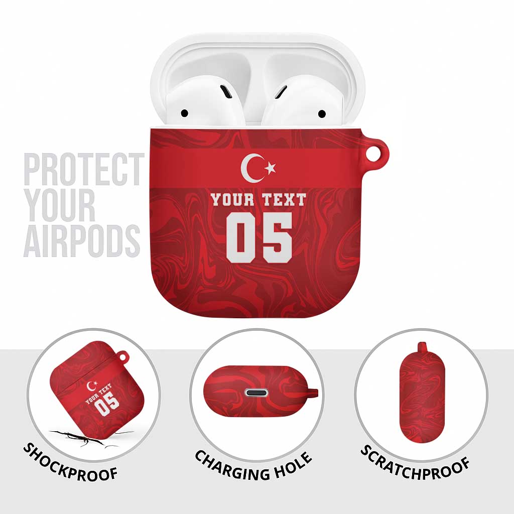 Custom Football 2026 Turkey AirPods Case Crescent-Stars Simple Style
