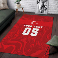 Custom Football 2026 Turkey Area Rug Crescent-Stars Simple Style