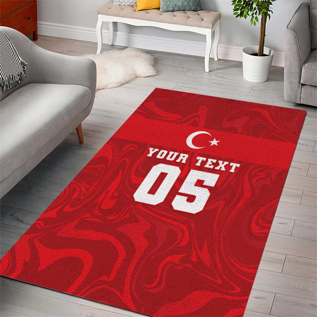 Custom Football 2026 Turkey Area Rug Crescent-Stars Simple Style