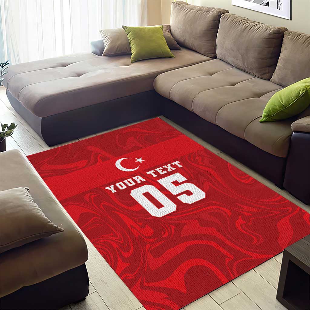 Custom Football 2026 Turkey Area Rug Crescent-Stars Simple Style