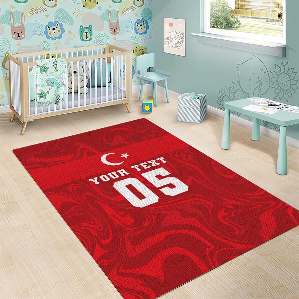 Custom Football 2026 Turkey Area Rug Crescent-Stars Simple Style