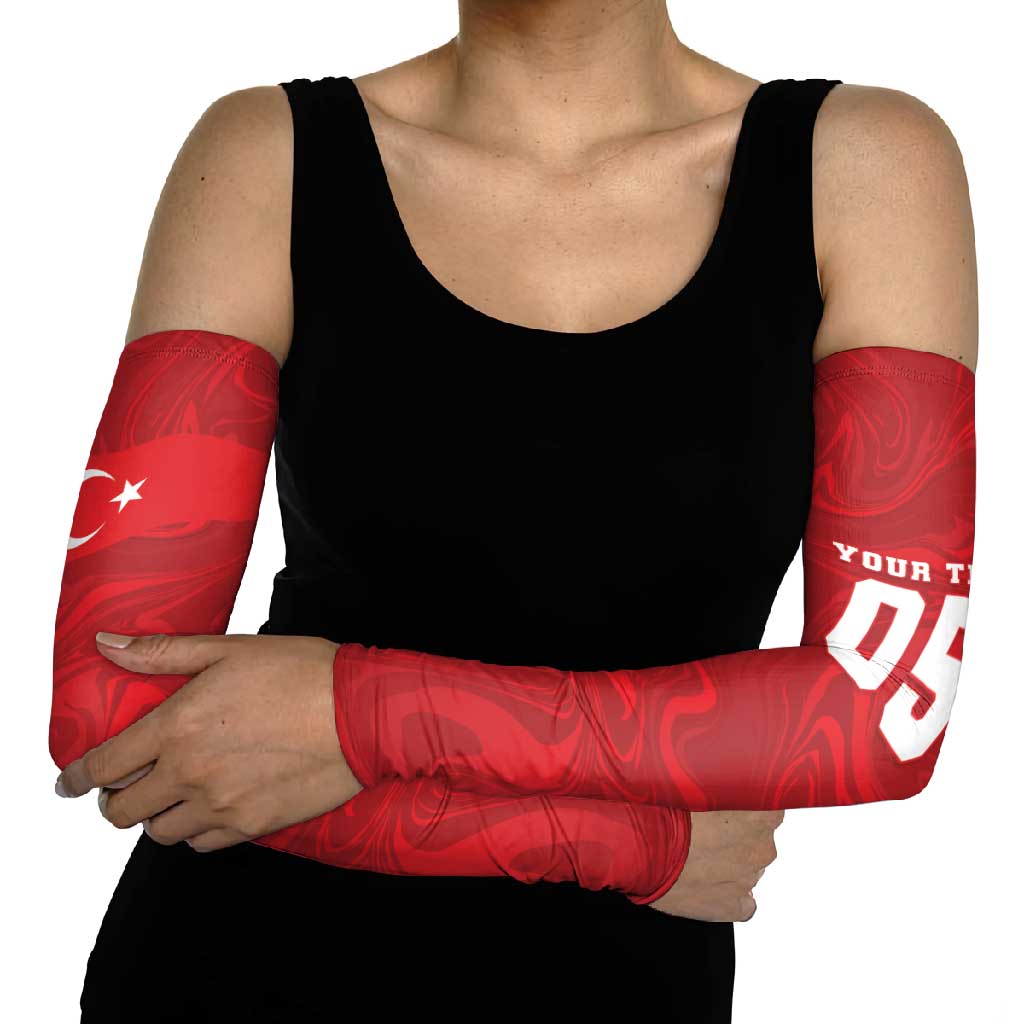 Custom Football 2026 Turkey Arm Sleeves Crescent-Stars Simple Style