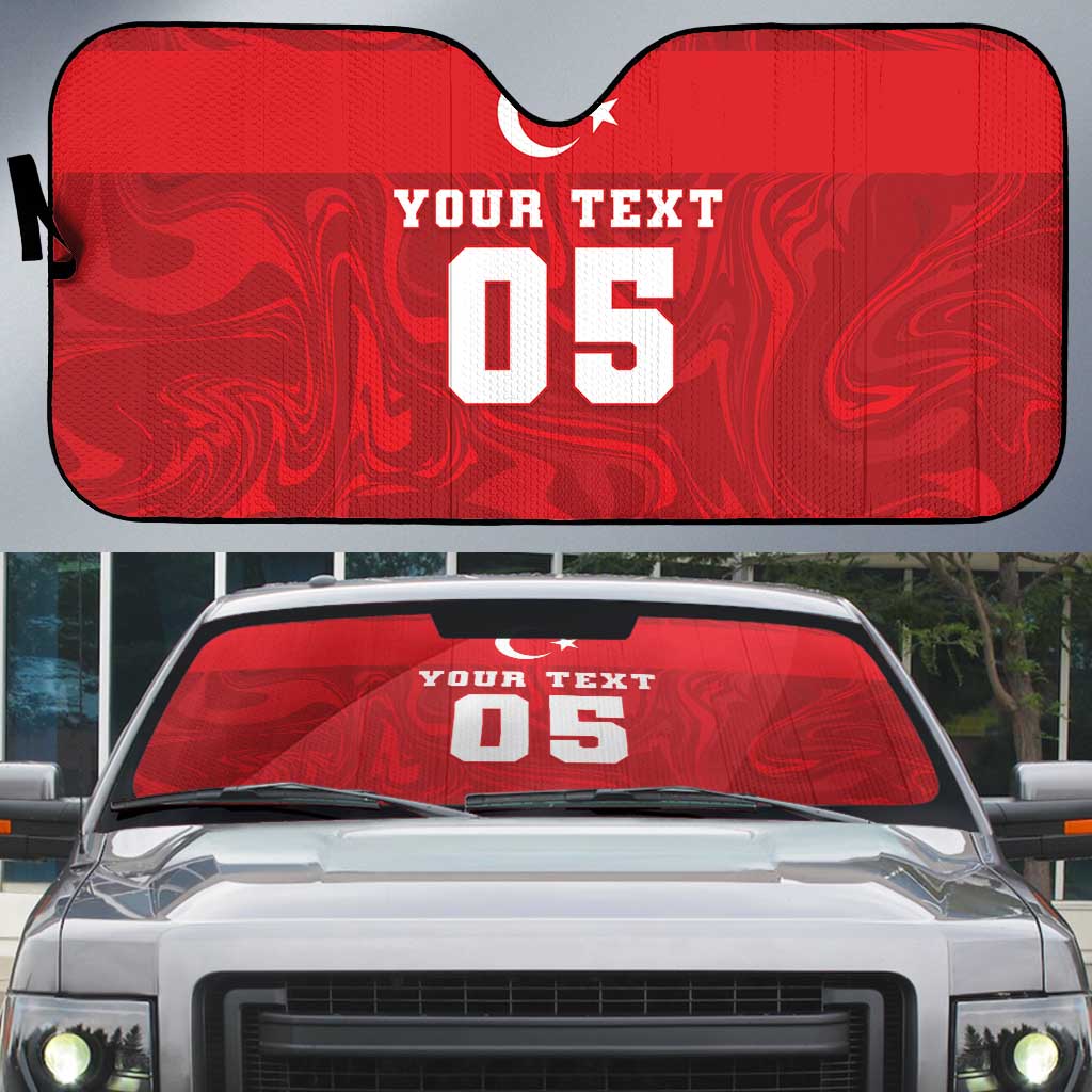 Custom Football 2026 Turkey Auto Sun Shade Crescent-Stars Simple Style