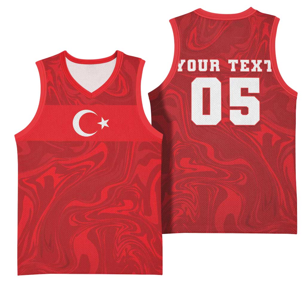 Custom Football 2026 Turkey Basketball Jersey Crescent-Stars Simple Style