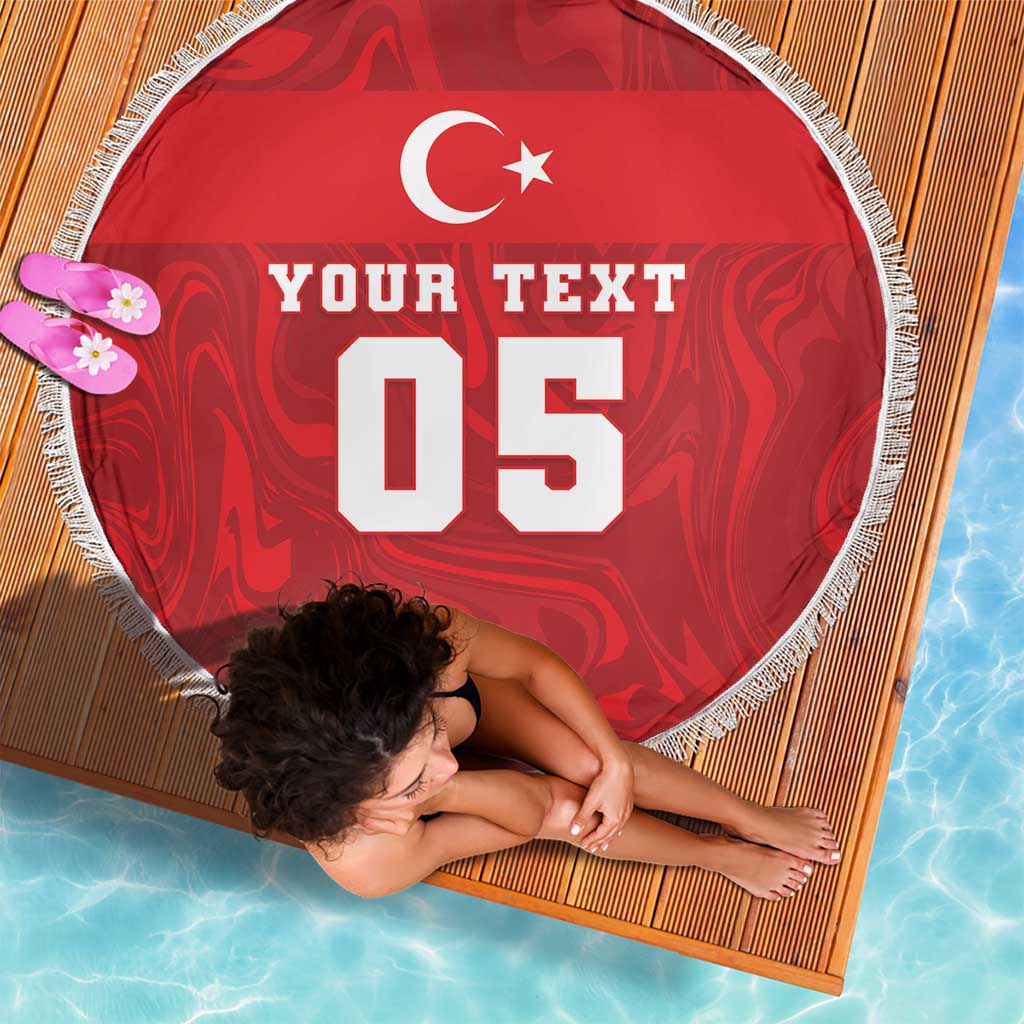 Custom Football 2026 Turkey Beach Blanket Crescent-Stars Simple Style