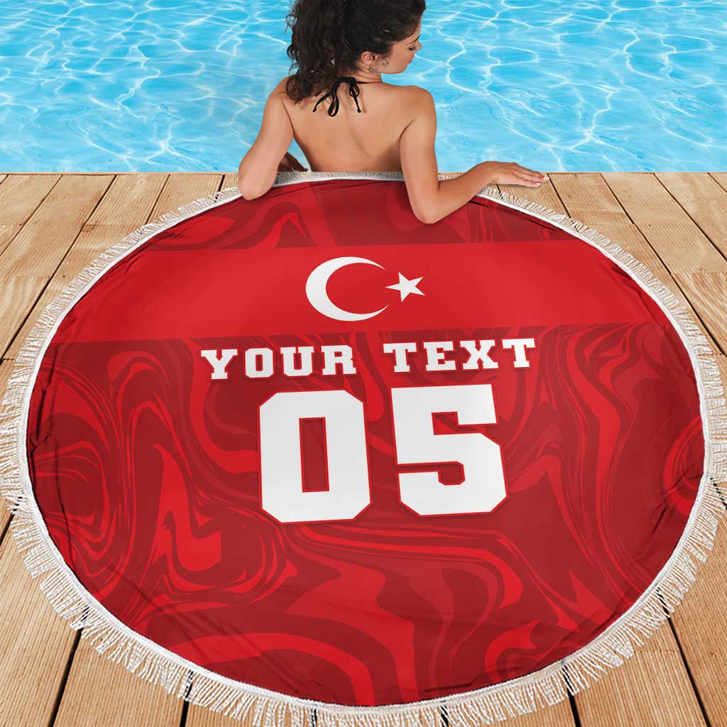 Custom Football 2026 Turkey Beach Blanket Crescent-Stars Simple Style