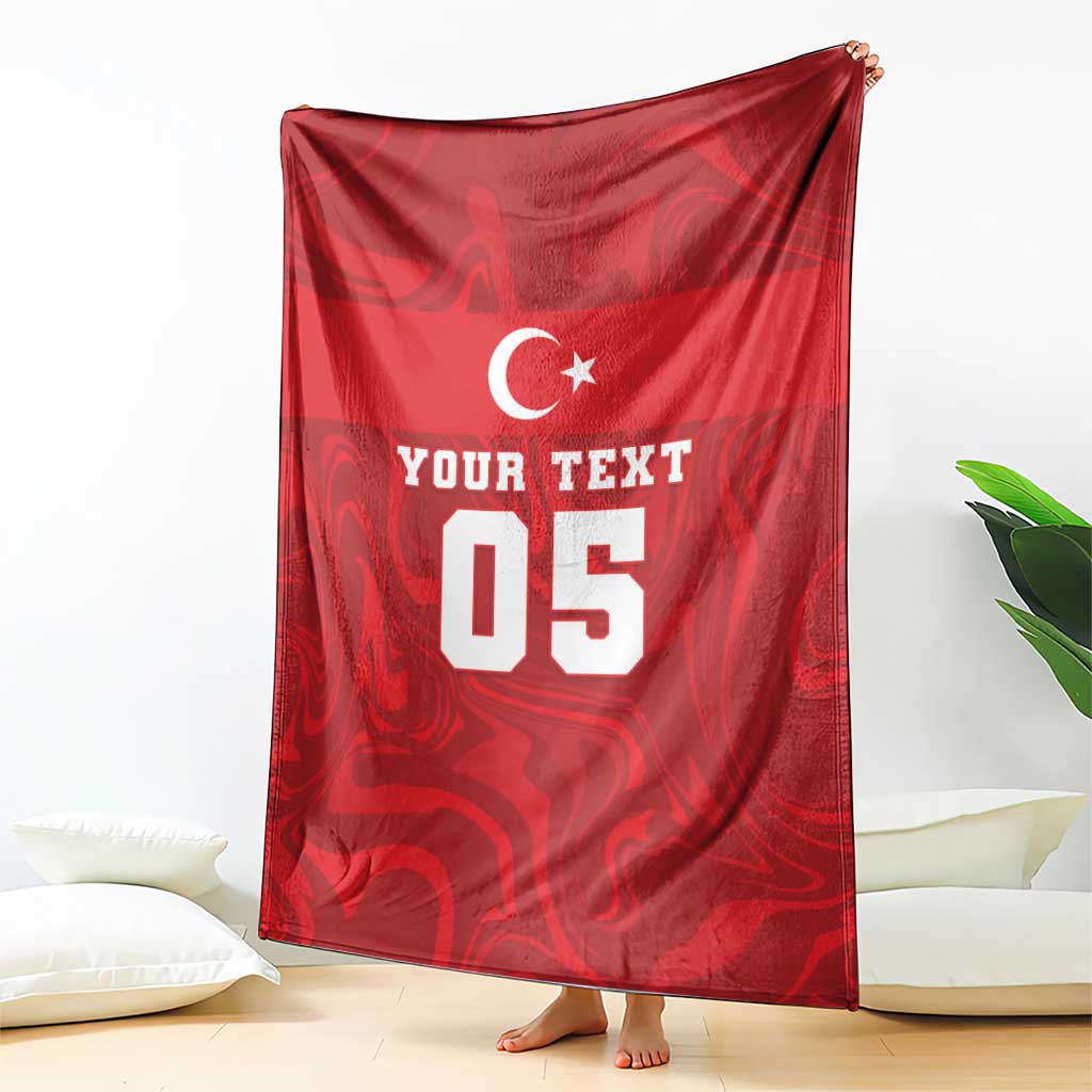 Custom Football 2026 Turkey Blanket Crescent-Stars Simple Style