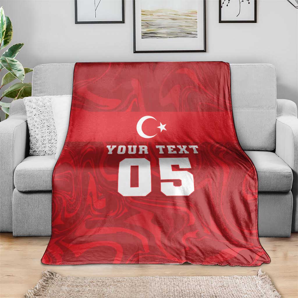 Custom Football 2026 Turkey Blanket Crescent-Stars Simple Style