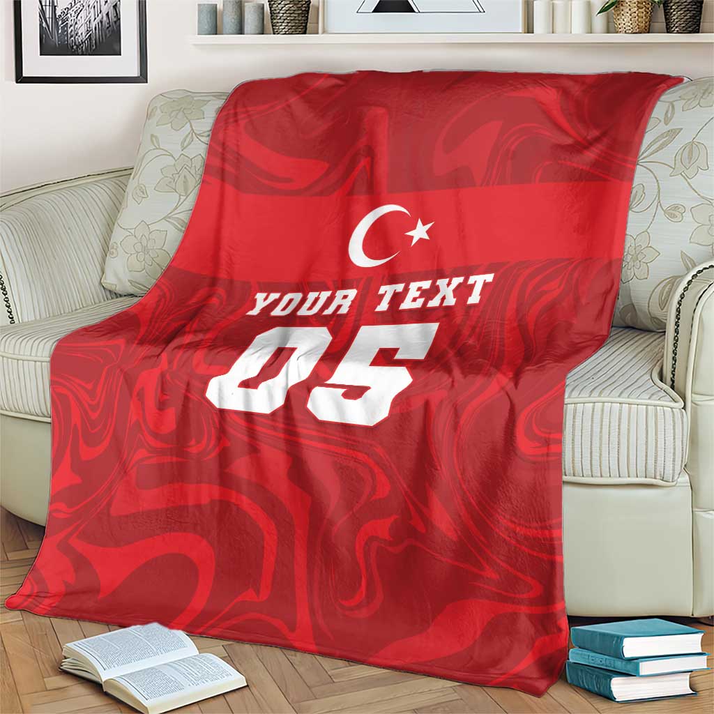 Custom Football 2026 Turkey Blanket Crescent-Stars Simple Style