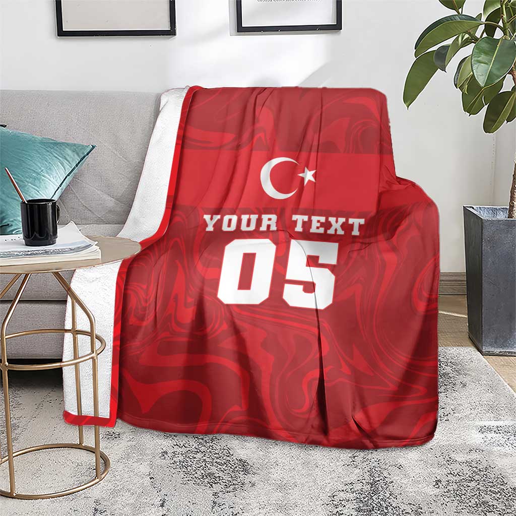 Custom Football 2026 Turkey Blanket Crescent-Stars Simple Style