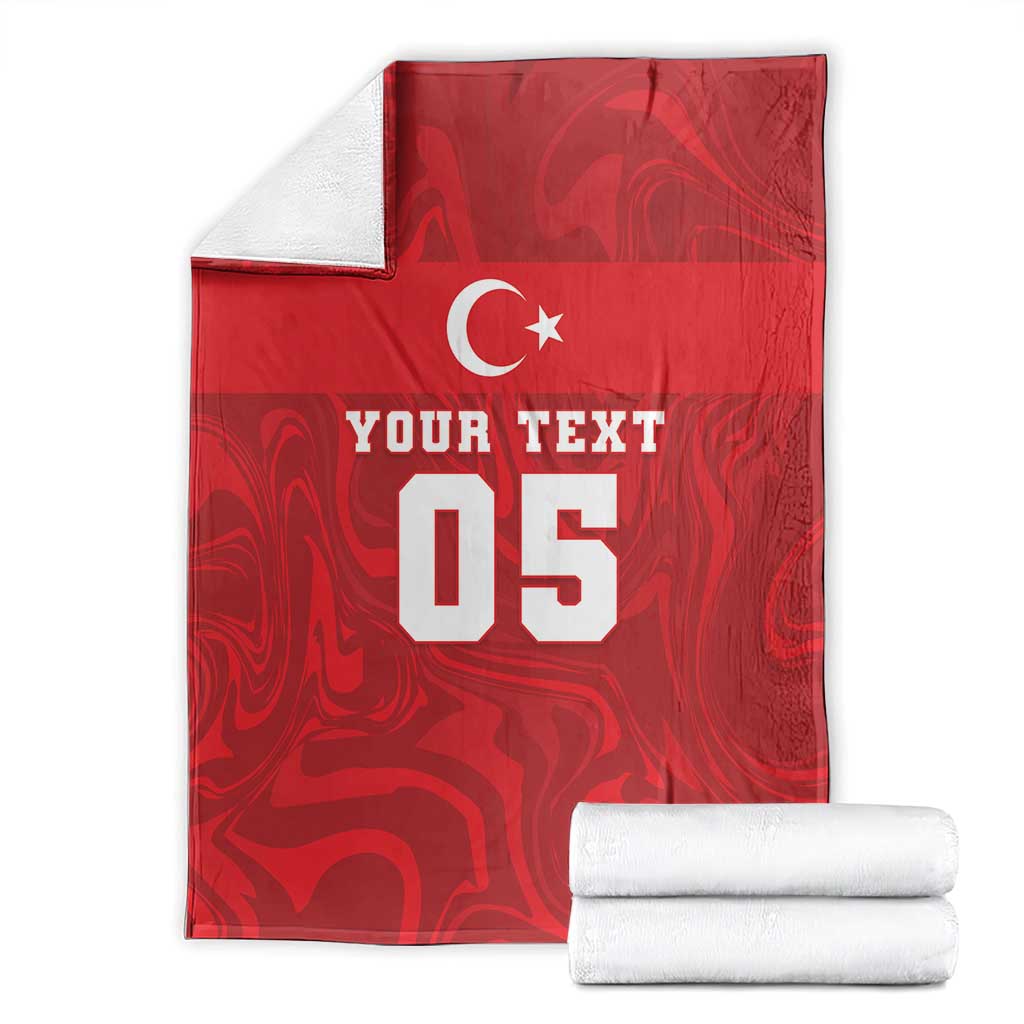Custom Football 2026 Turkey Blanket Crescent-Stars Simple Style