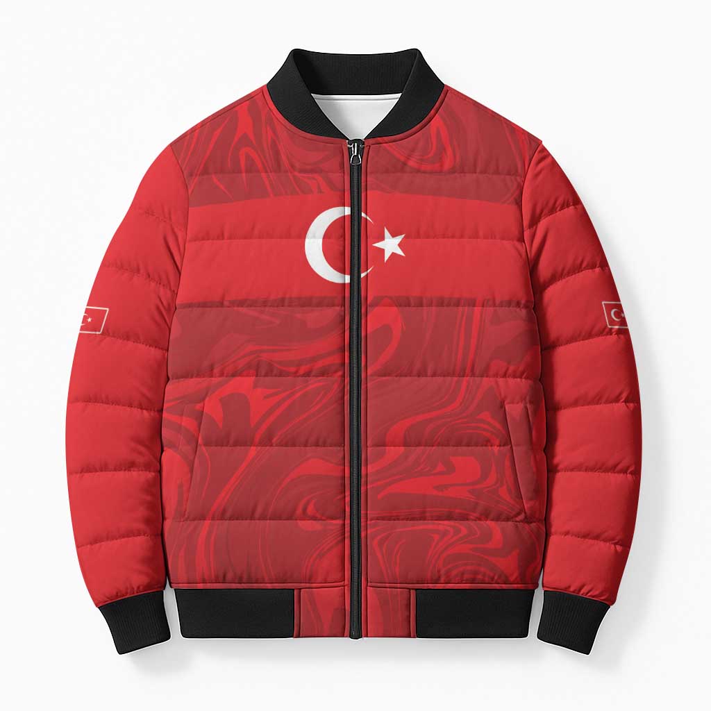 Custom Football 2026 Turkey Bomber Puffer Jacket Crescent-Stars Simple Style