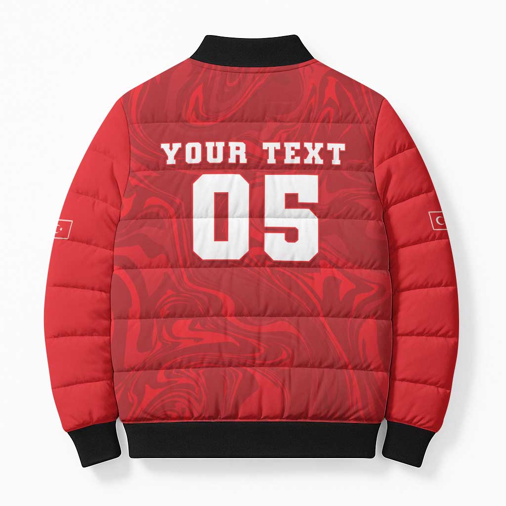 Custom Football 2026 Turkey Bomber Puffer Jacket Crescent-Stars Simple Style