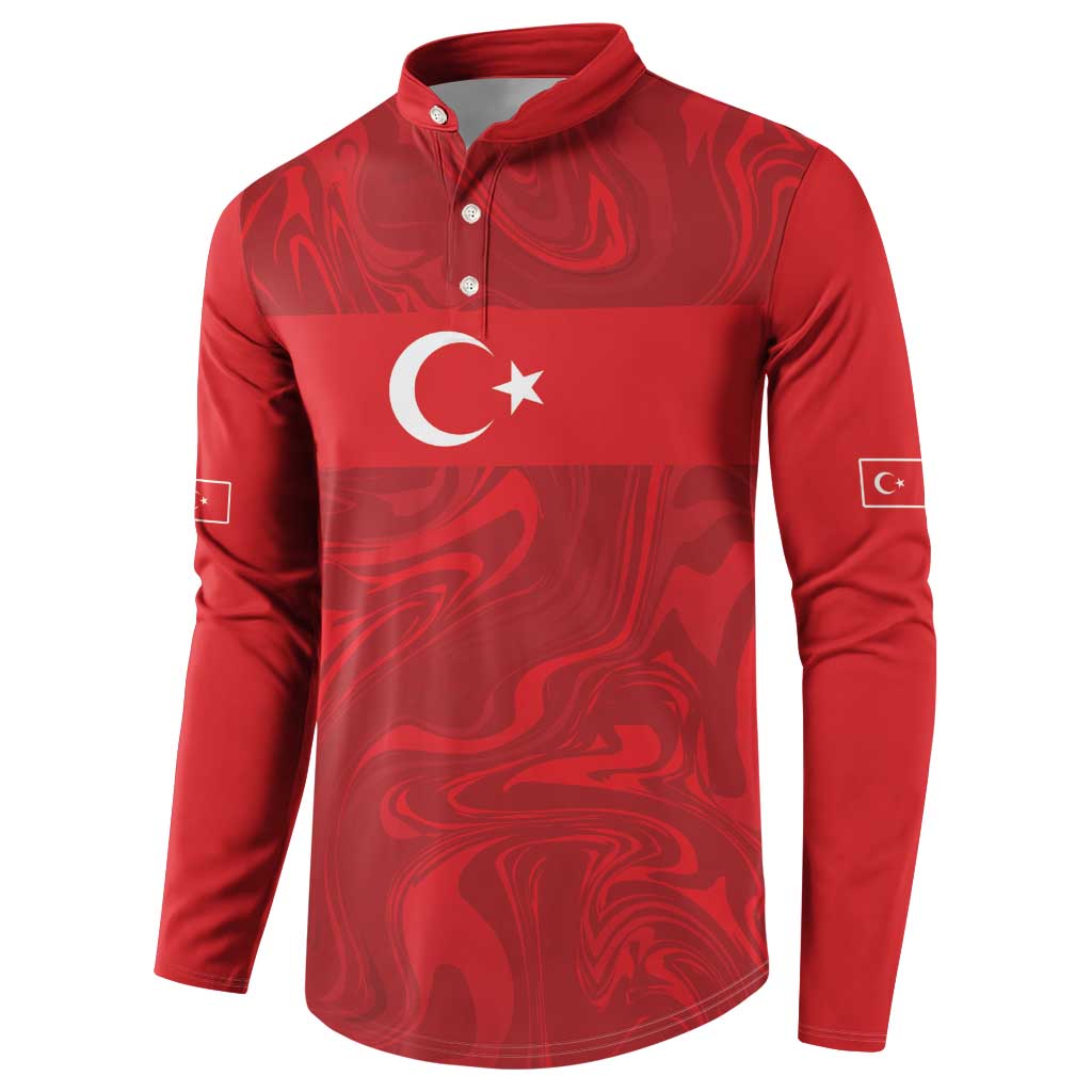 Custom Football 2026 Turkey Button Sweatshirt Crescent-Stars Simple Style