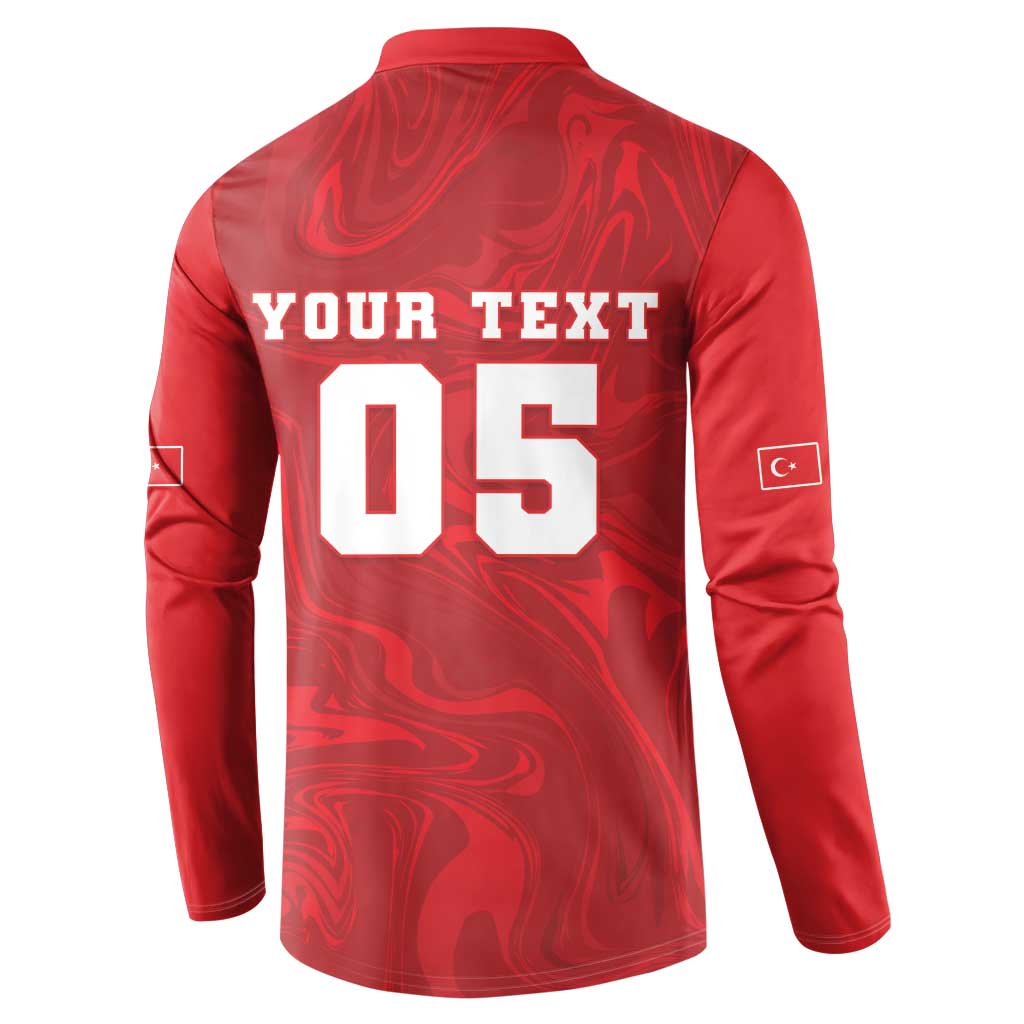 Custom Football 2026 Turkey Button Sweatshirt Crescent-Stars Simple Style