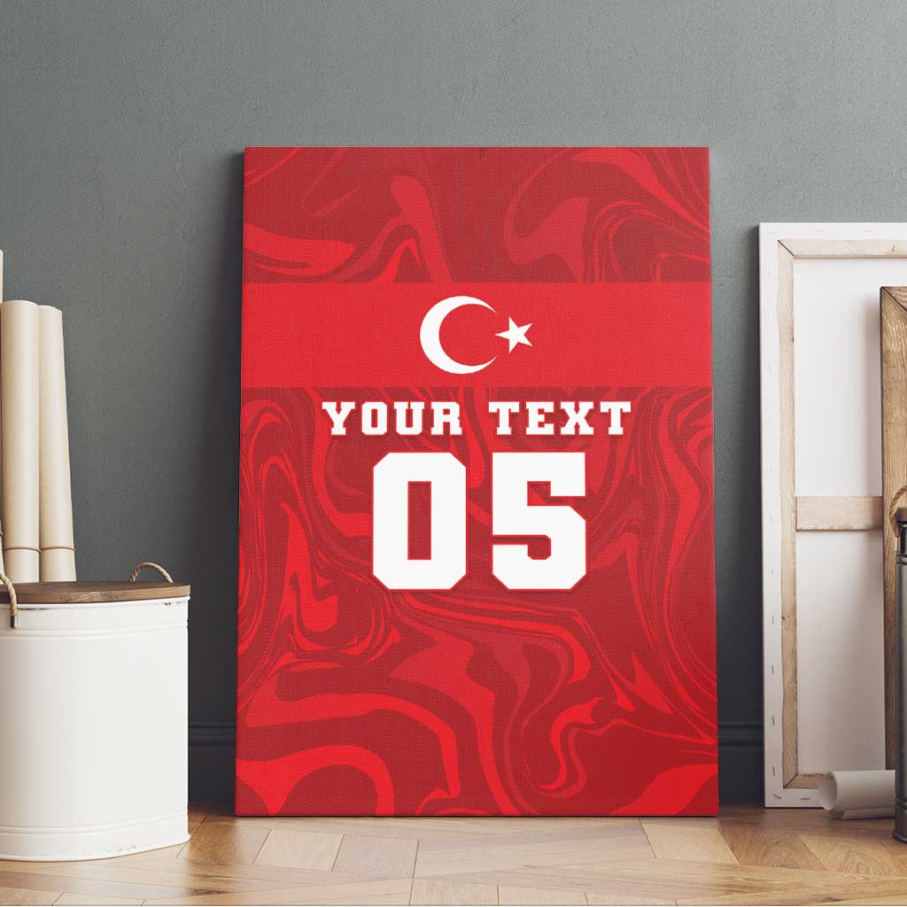 Custom Football 2026 Turkey Canvas Wall Art Crescent-Stars Simple Style