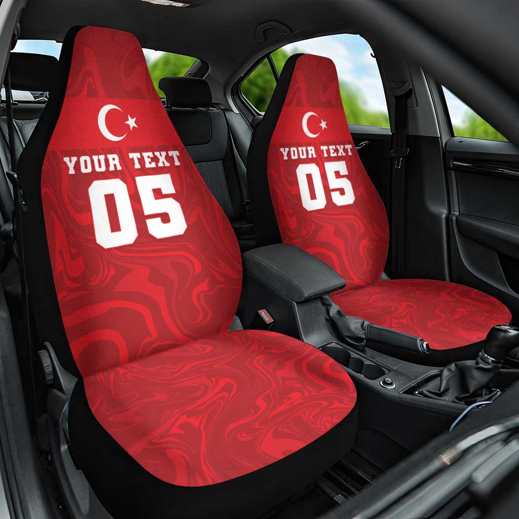 Custom Football 2026 Turkey Car Seat Cover Crescent-Stars Simple Style