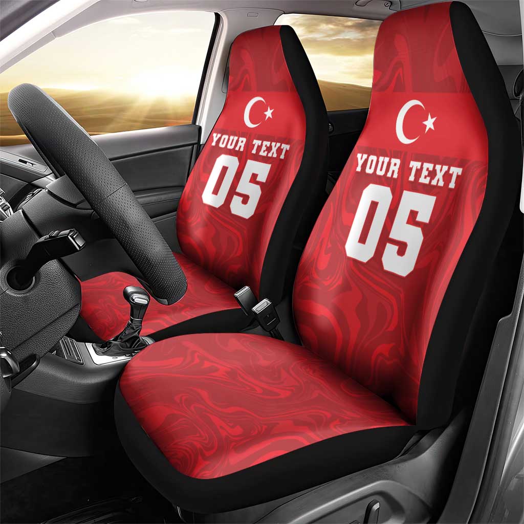 Custom Football 2026 Turkey Car Seat Cover Crescent-Stars Simple Style