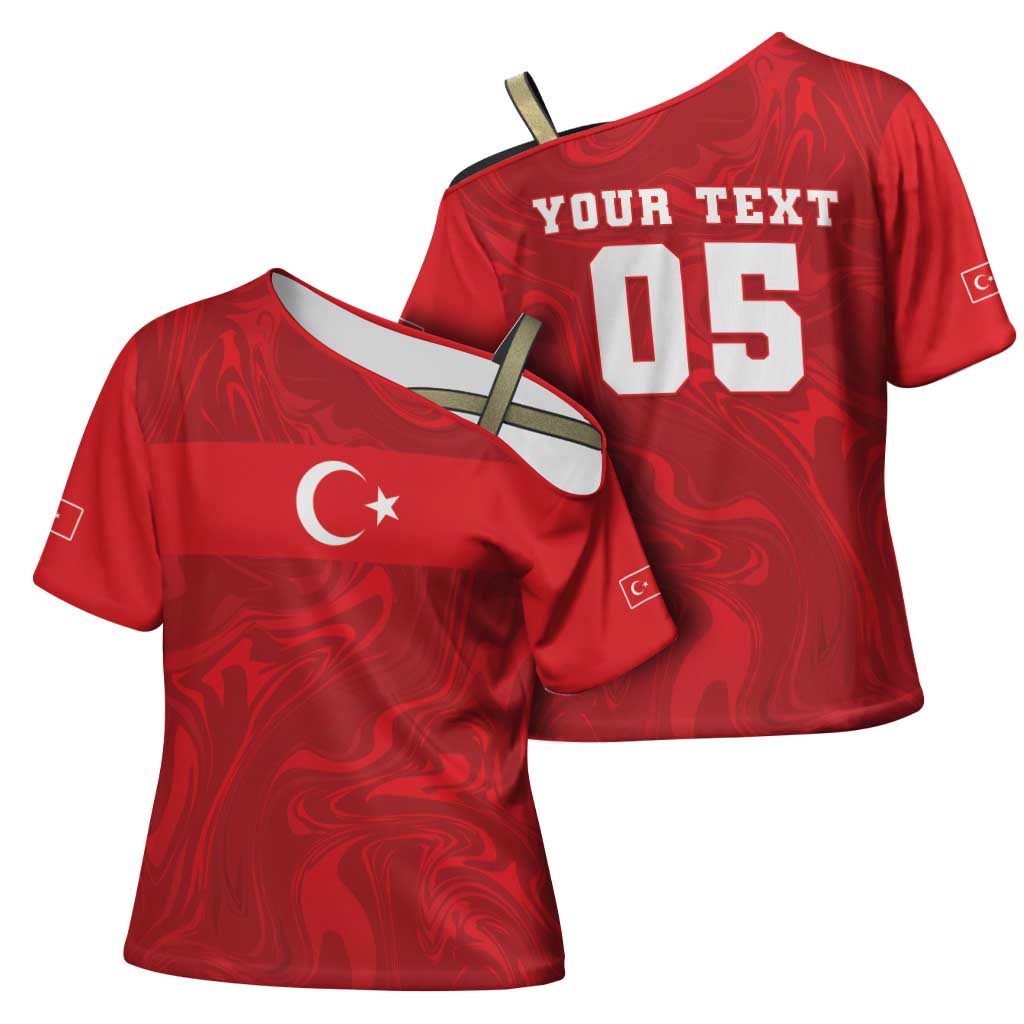 Custom Football 2026 Turkey Cross Shoulder Shirt Crescent-Stars Simple Style