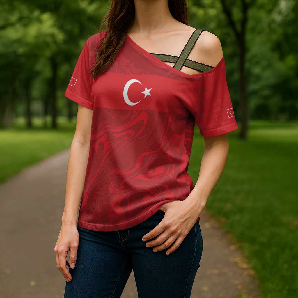 Custom Football 2026 Turkey Cross Shoulder Shirt Crescent-Stars Simple Style