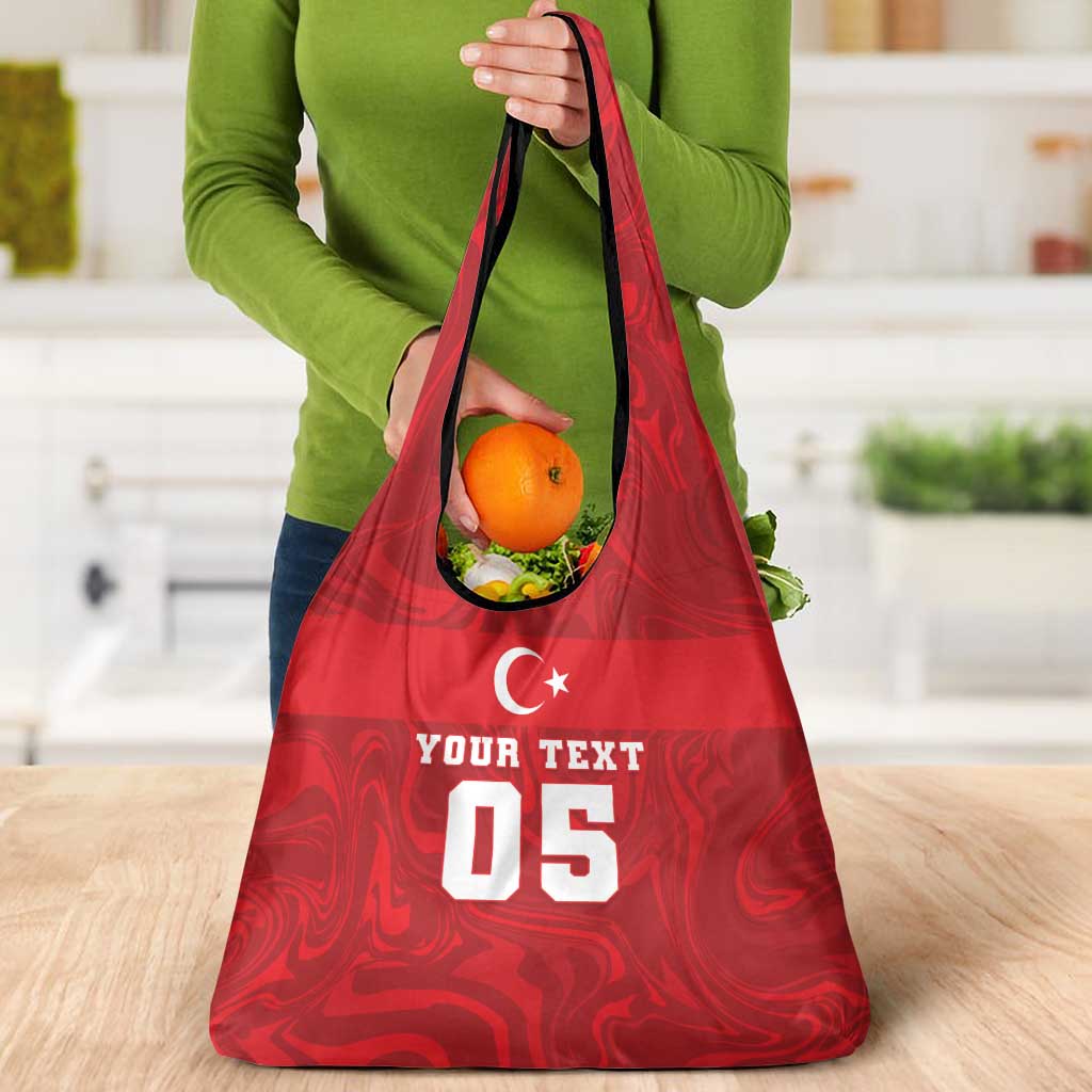 Custom Football 2026 Turkey Grocery Bag Crescent-Stars Simple Style