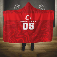Custom Football 2026 Turkey Hooded Blanket Crescent-Stars Simple Style