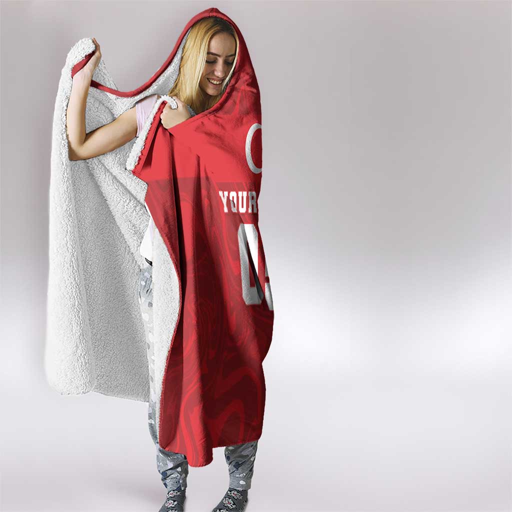 Custom Football 2026 Turkey Hooded Blanket Crescent-Stars Simple Style